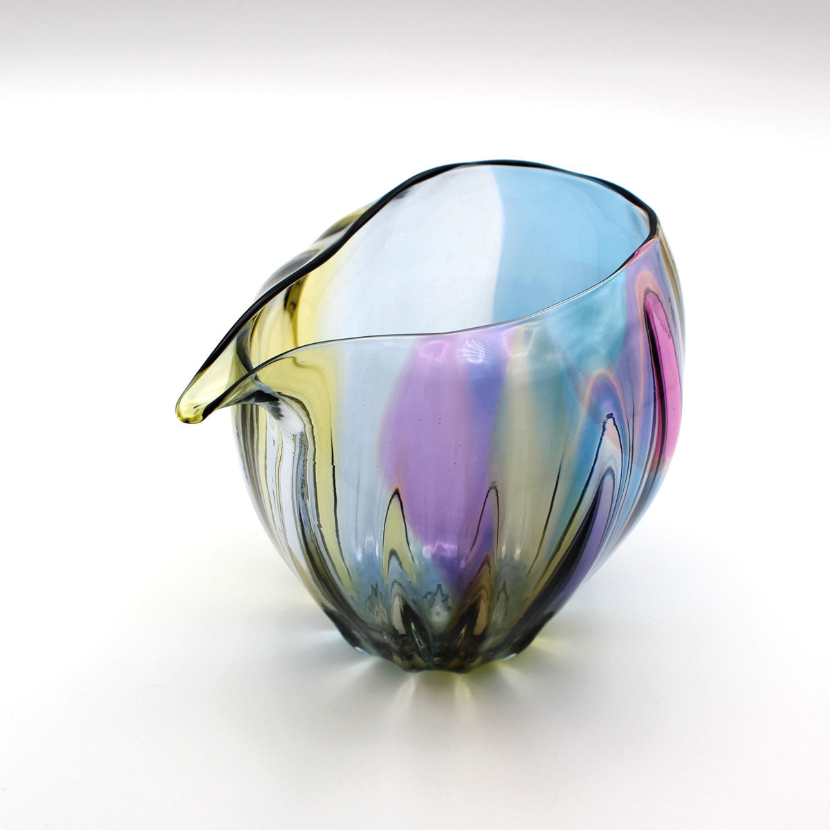 glasscalico グラスキャリコ ハンドメイド ガラス酒器 earth (アース) ライン 冷酒器セット (片口・ぐい呑 2個)