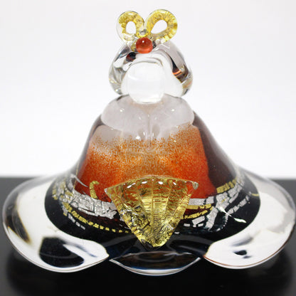 ガラスのお雛様 富士雛 (ふじびな) 雪洞(ぼんぼり)付き glass calico グラスキャリコ ハンドメイド ガラスアート 雛人形 ひな人形 おひなさま 桃の節句 オブジェ コンパクト