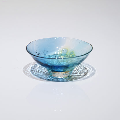 glass calico ラグーン ぐい呑 冷酒器 (単品販売) グラスキャリコ ハンドメイド ガラス酒器