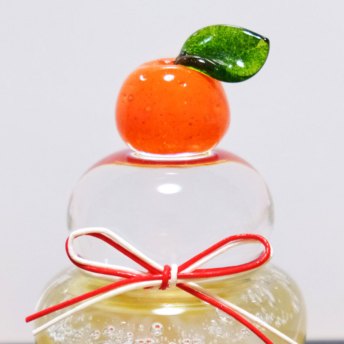 ガラスの鏡餅（S） glass calico グラスキャリコ ハンドメイド ガラスアート 化粧箱付 ガラス製 かがみもち オブジェ 置物 お正月