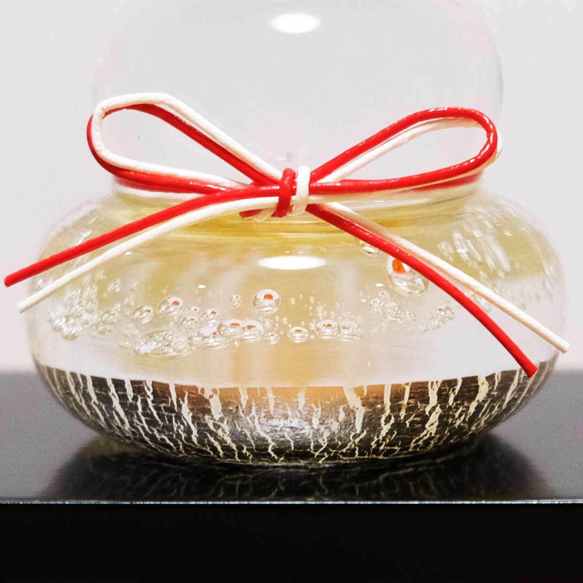 ガラスの鏡餅（S） glass calico グラスキャリコ ハンドメイド ガラスアート 化粧箱付 ガラス製 かがみもち オブジェ 置物 お正月