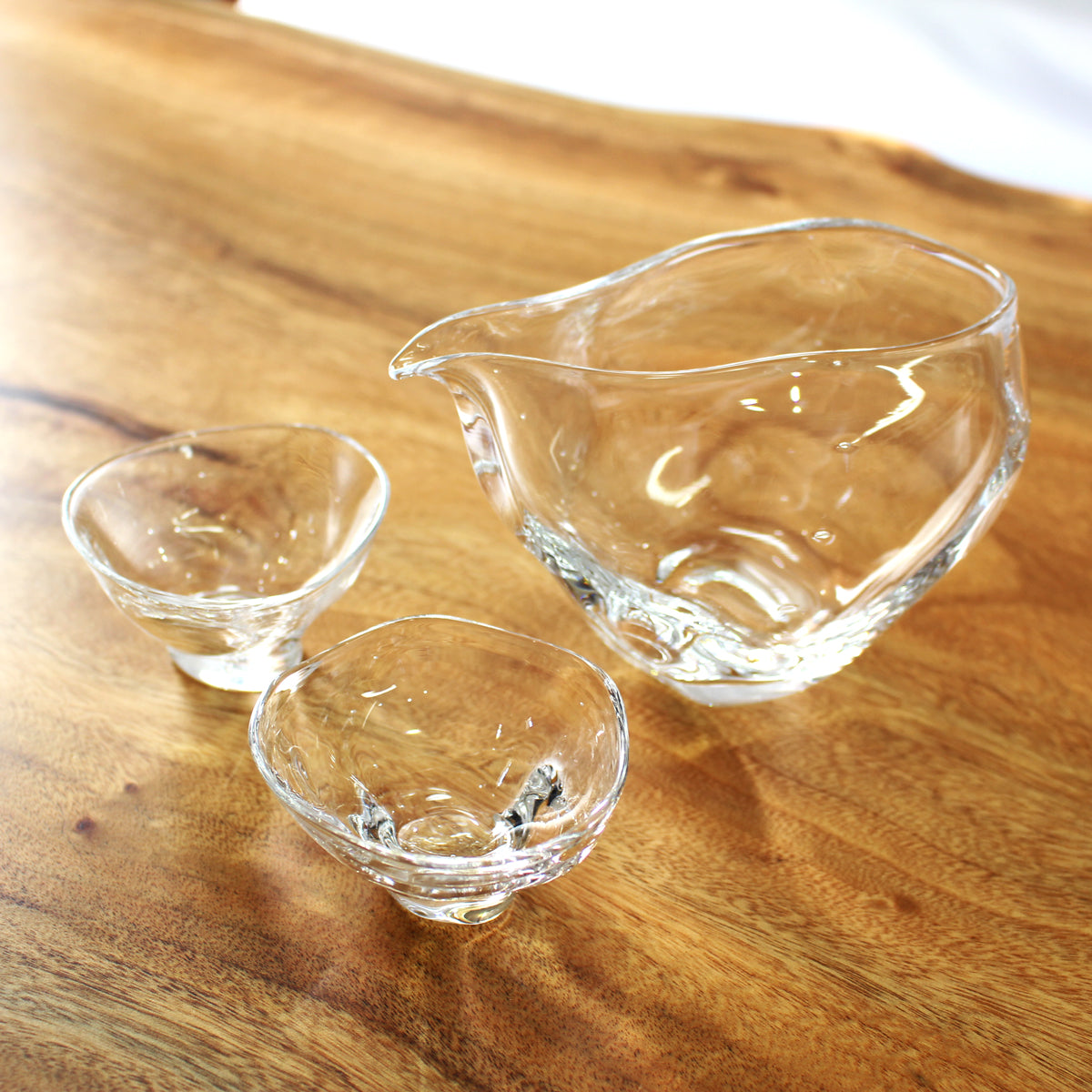glass calico ミナモ 冷酒器セット (片口・ぐい呑 2個) グラスキャリコ ハンドメイド ガラス酒器