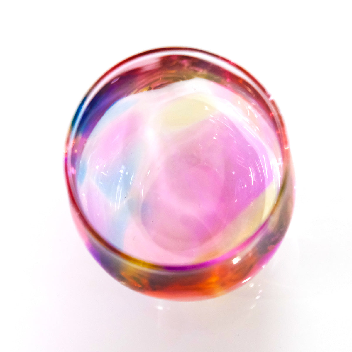 glass calico ミナモプリズム 丸ロックグラス ウイスキー 焼酎 カクテル 梅酒 グラス グラスキャリコ ハンドメイド グラス