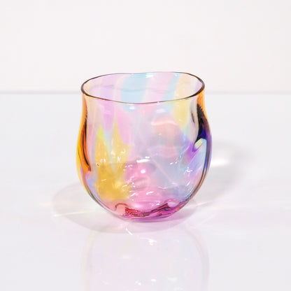 glass calico ミナモプリズム 丸ロックグラス ウイスキー 焼酎 カクテル 梅酒 グラス グラスキャリコ ハンドメイド グラス
