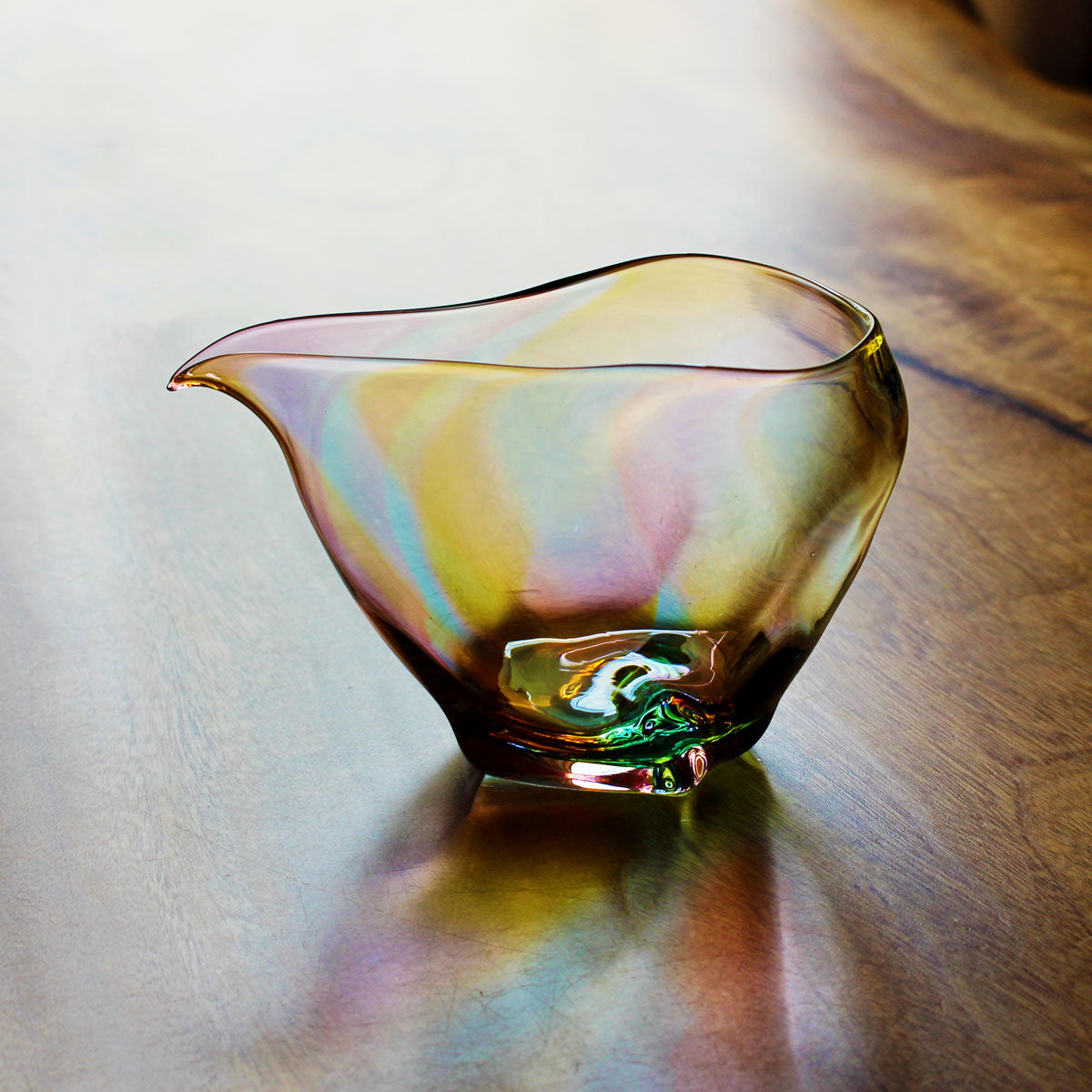 glass calico グラスキャリコ ハンドメイド ガラス酒器 ミナモプリズム 冷酒器セット (片口・ぐい呑 2個)