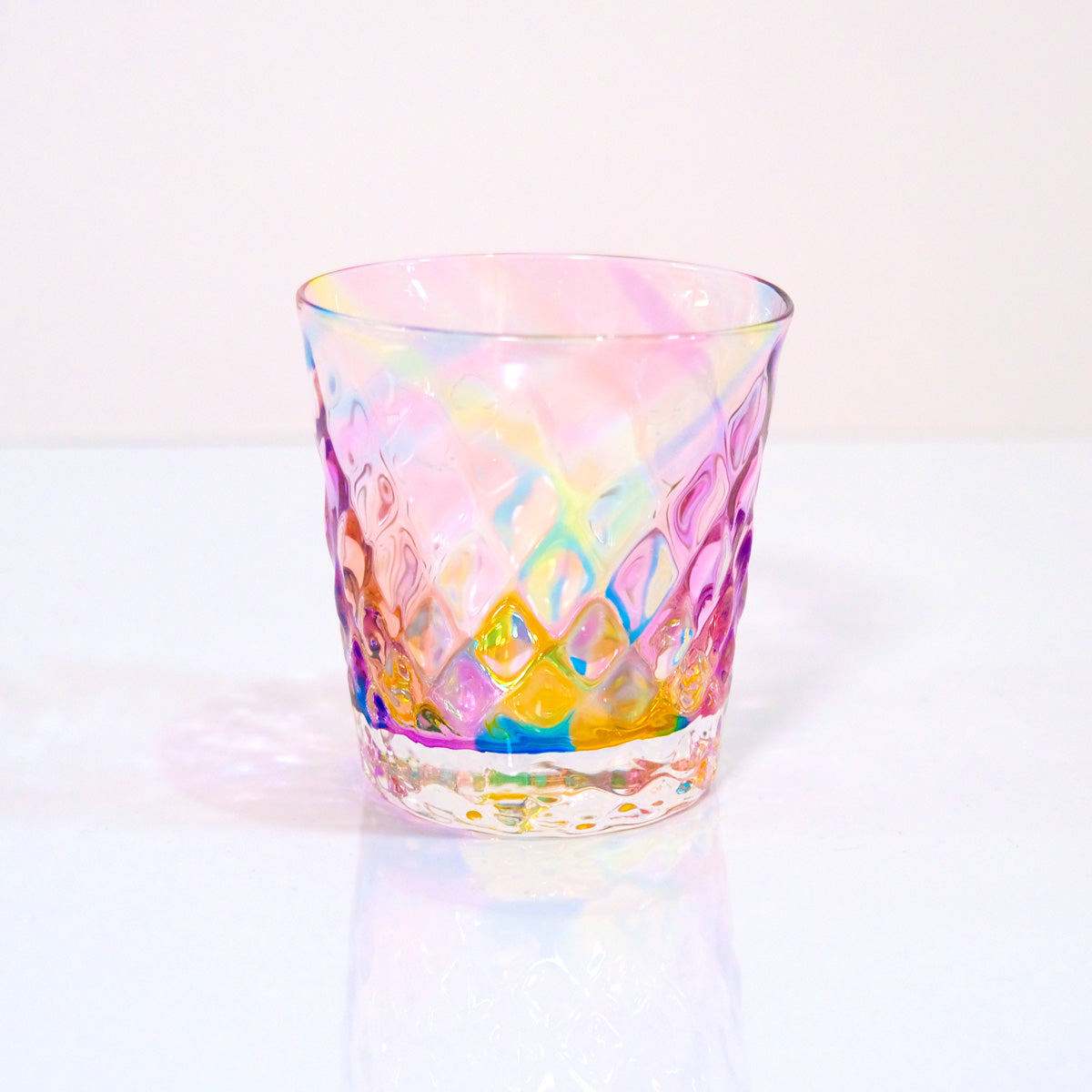 グラスキャリコ プリズム ダイヤ ロックグラス glass calico ハンドメイドグラス ウイスキー 焼酎 梅酒 ソフトドリンク ソーダ カクテル グラス