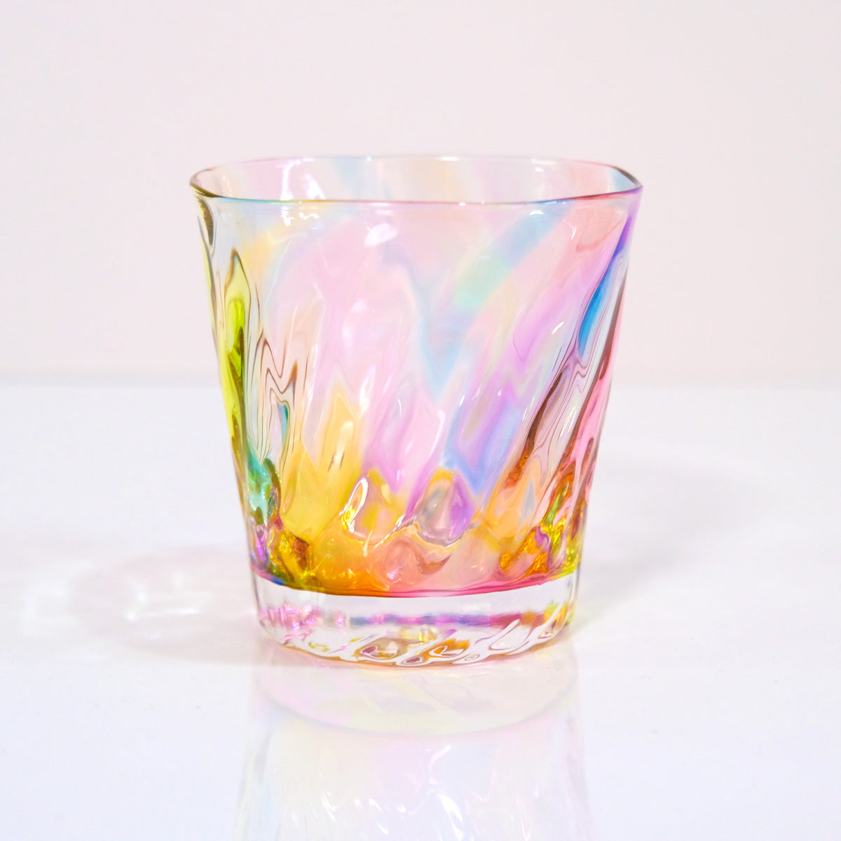グラスキャリコ プリズム ダイヤ ロックグラス glass calico ハンドメイドグラス ウイスキー 焼酎 梅酒 ソフトドリンク ソーダ カクテル グラス