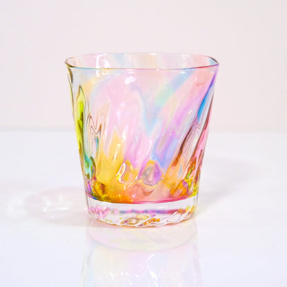 グラスキャリコ プリズム ダイヤ ロックグラス glass calico ハンドメイドグラス ウイスキー 焼酎 梅酒 ソフトドリンク ソーダ カクテル グラス