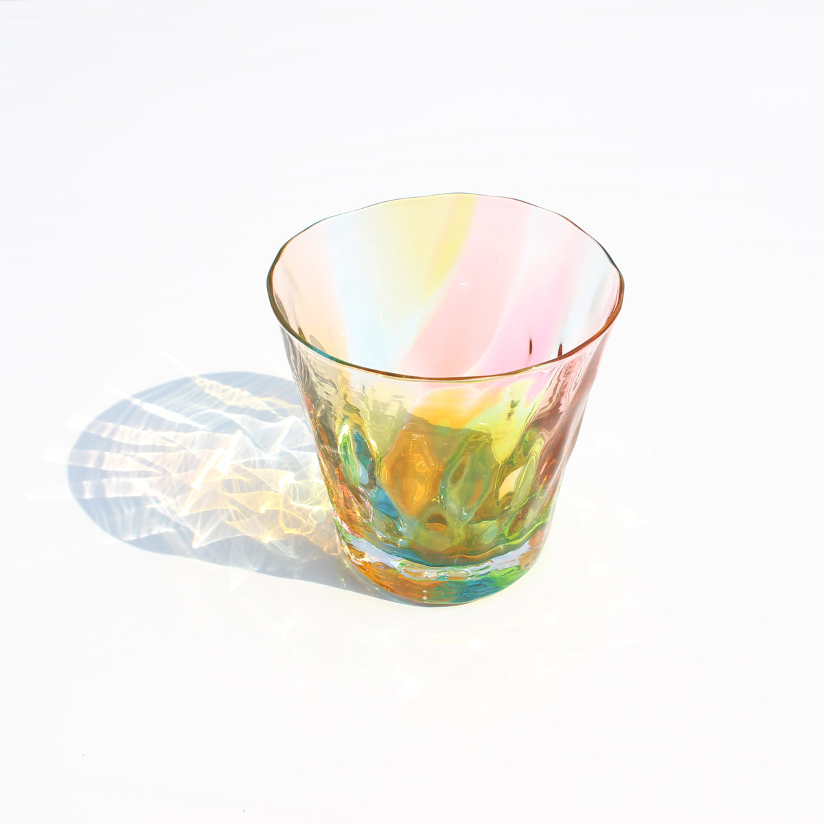 グラスキャリコ プリズム ダイヤ ロックグラス glass calico ハンドメイドグラス ウイスキー 焼酎 梅酒 ソフトドリンク ソーダ カクテル グラス