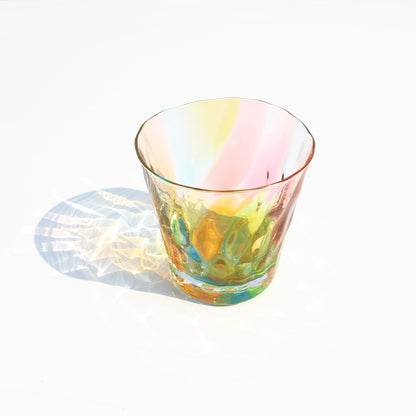 グラスキャリコ プリズム ダイヤ ロックグラス glass calico ハンドメイドグラス ウイスキー 焼酎 梅酒 ソフトドリンク ソーダ カクテル グラス