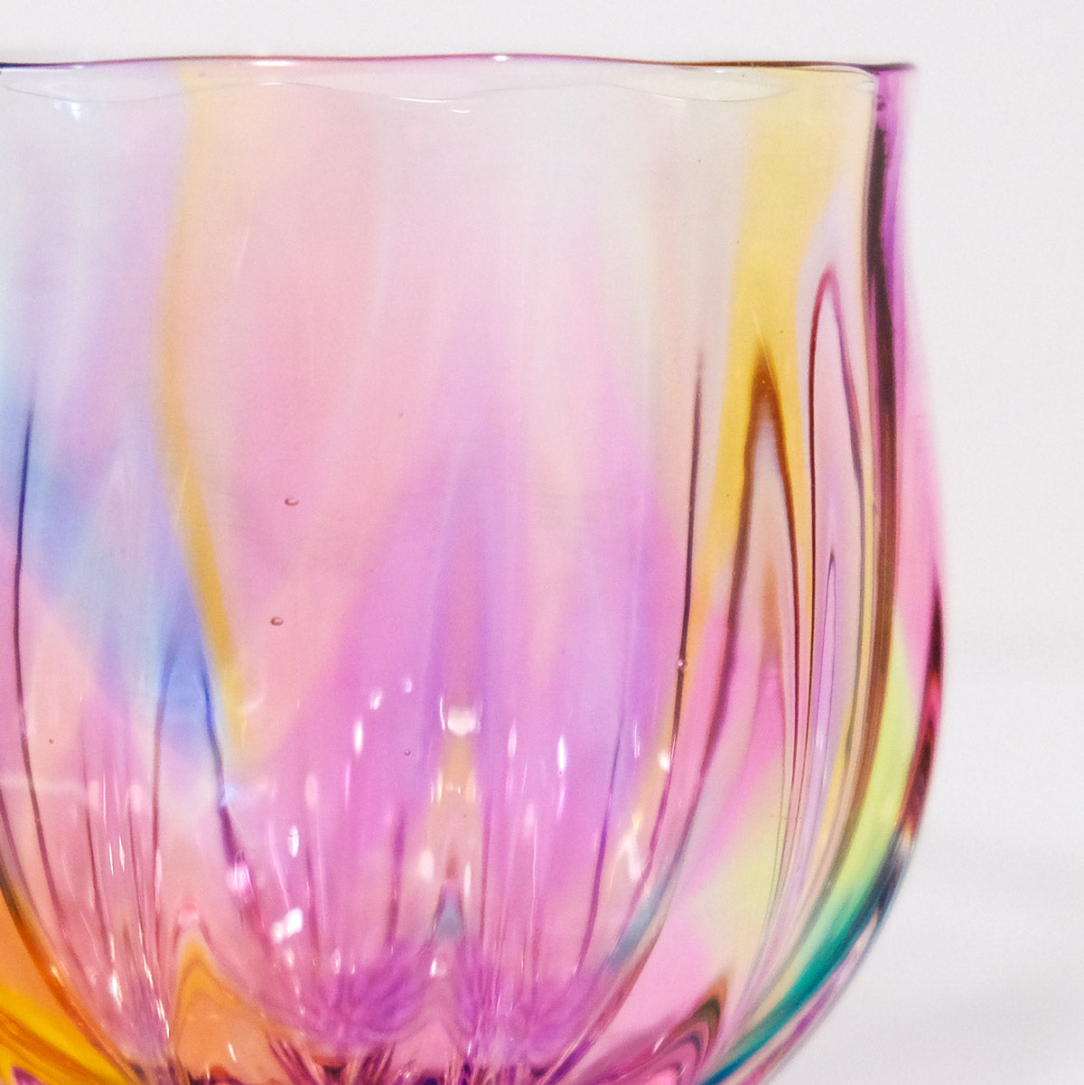 グラスキャリコ プリズムライン 丸ロックグラス glass calico ハンドメイドグラス ウイスキー 焼酎 カクテル 梅酒 グラス
