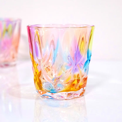 グラスキャリコ プリズム レトロ ロックグラス glass calico ハンドメイドグラス ウイスキー 焼酎 梅酒 ソフトドリンク ソーダ カクテル グラス