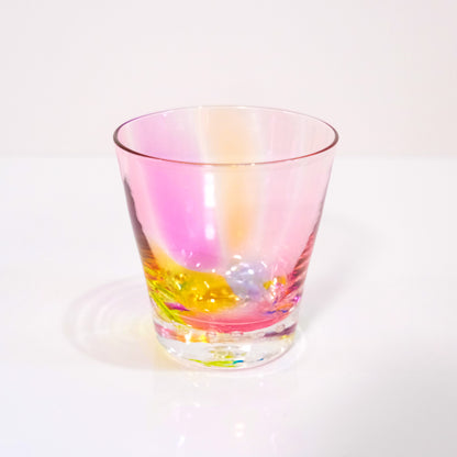 グラスキャリコ プリズムバブル ロックグラス glass calico ハンドメイドグラス ウイスキー 焼酎 カクテル 梅酒 グラス