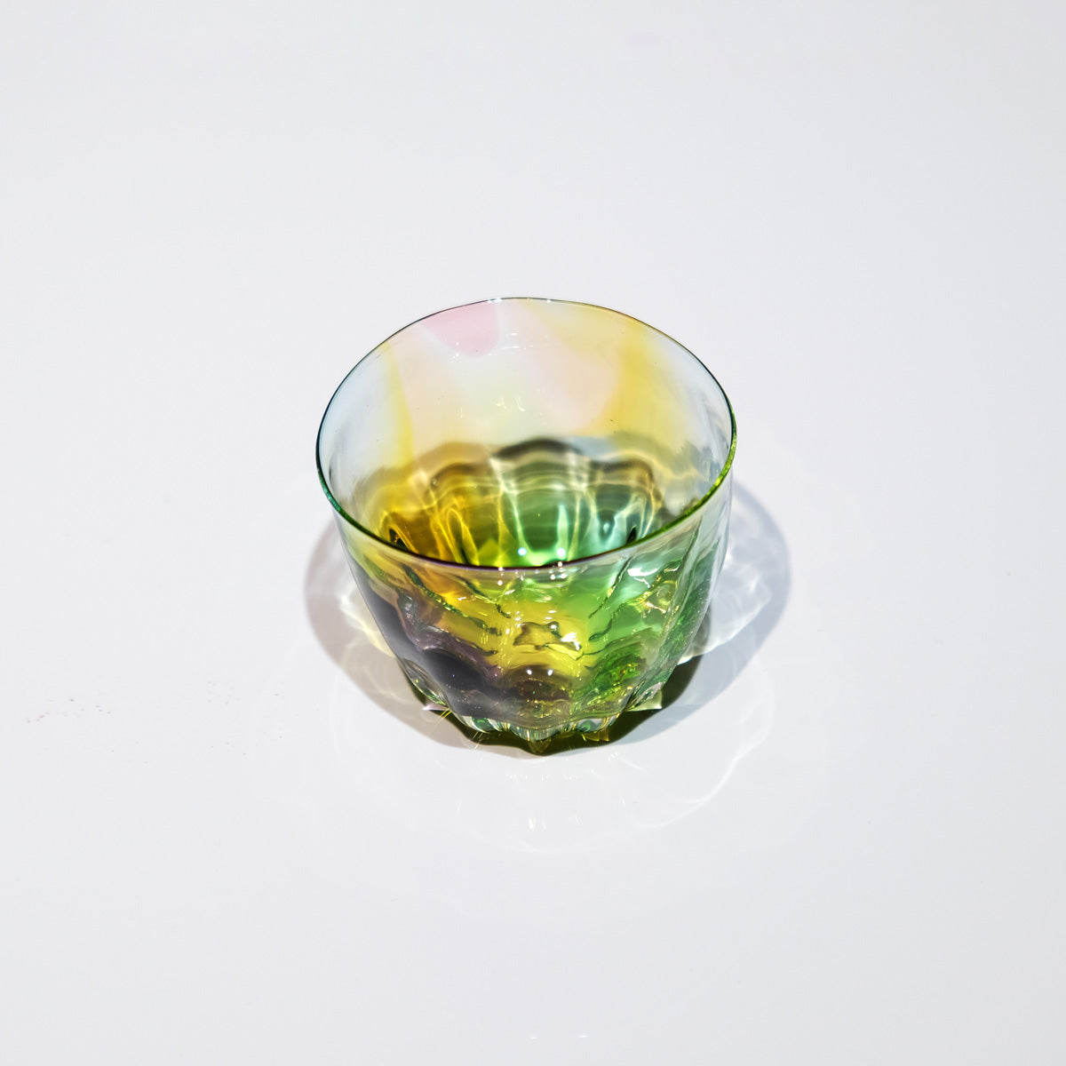 glass calico プリズム ライン ぐい呑 冷酒器 (2個セット) 【現品】 グラスキャリコ ハンドメイド ガラス酒器