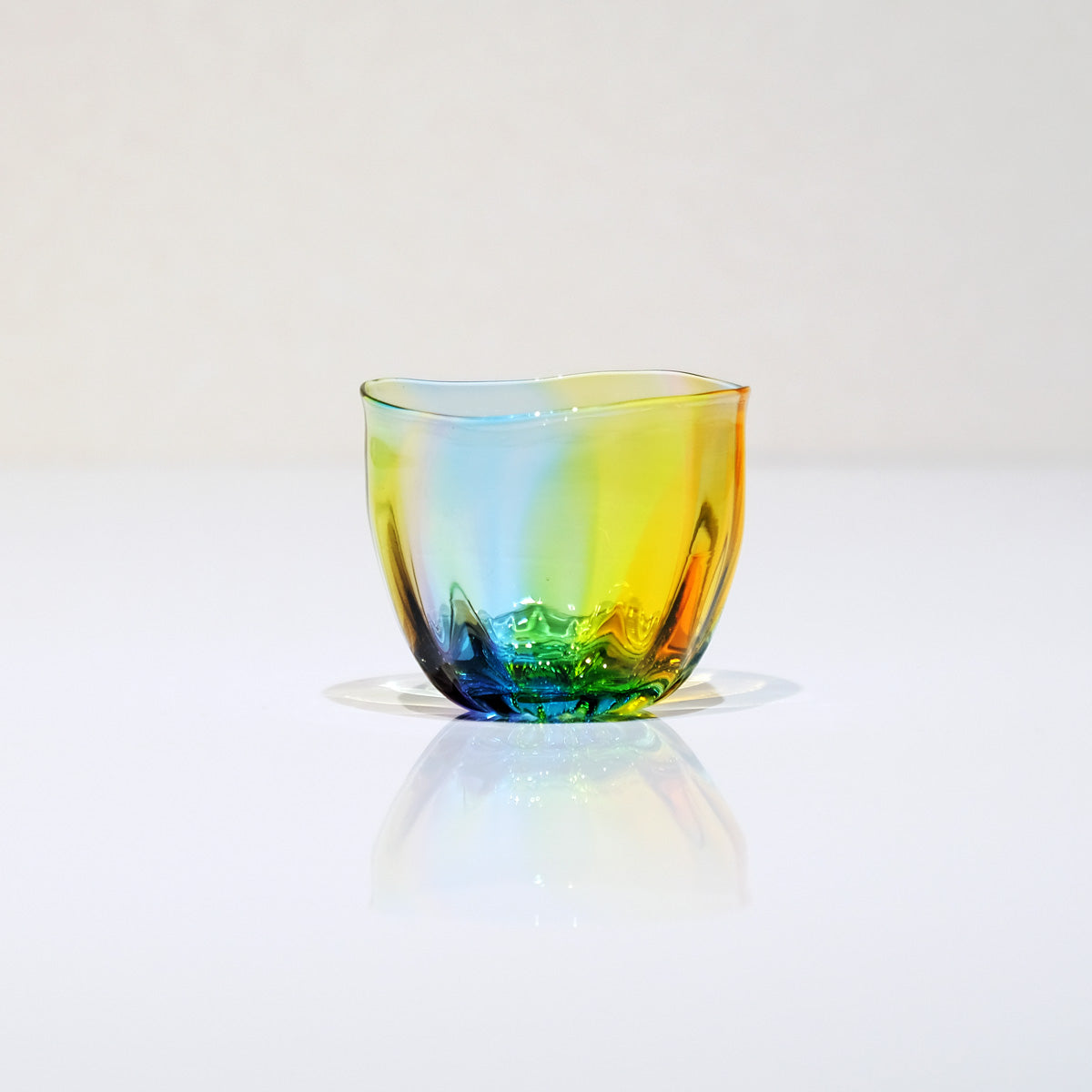 glass calico プリズム ライン ぐい呑 冷酒器 (2個セット) 【現品】 グラスキャリコ ハンドメイド ガラス酒器