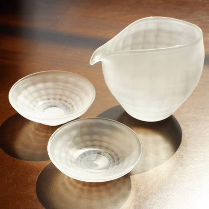 glass calico 澄 (すみ) サンドブラスト 盃 さかずき 冷酒杯 【単品販売】 グラスキャリコ ハンドメイド ガラス酒器