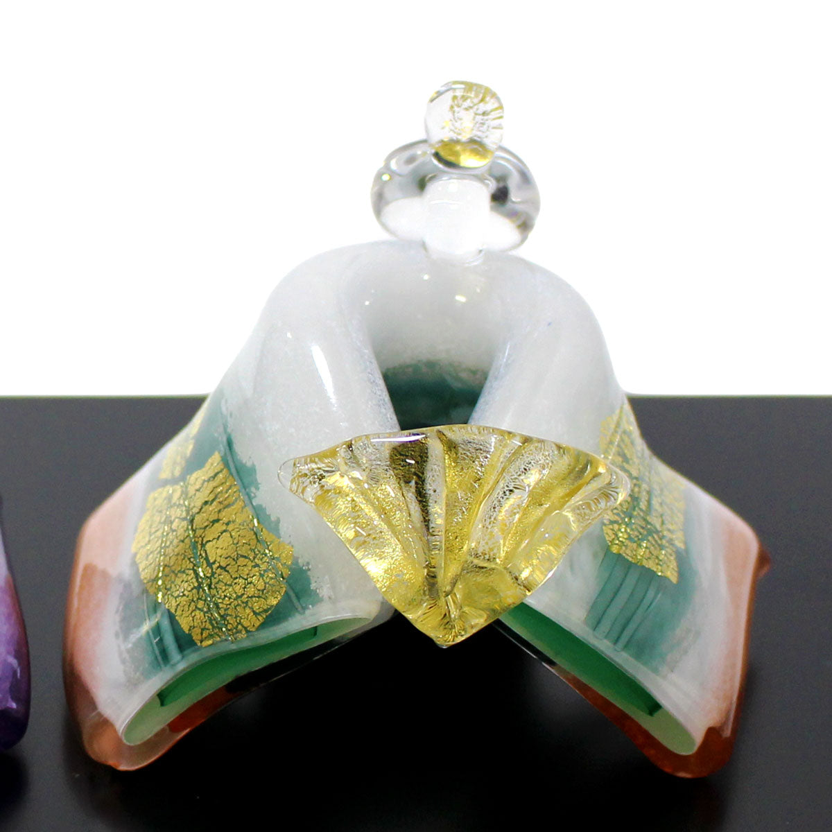 ガラスのお雛様 ひとえ雛 春風 雪洞（ぼんぼり）付き SAIZOU GLASS LABO 可児友紀 ハンドメイド ガラスアート 雛人形 ひな人形 おひなさま 桃の節句 オブジェ コンパクト ギフト
