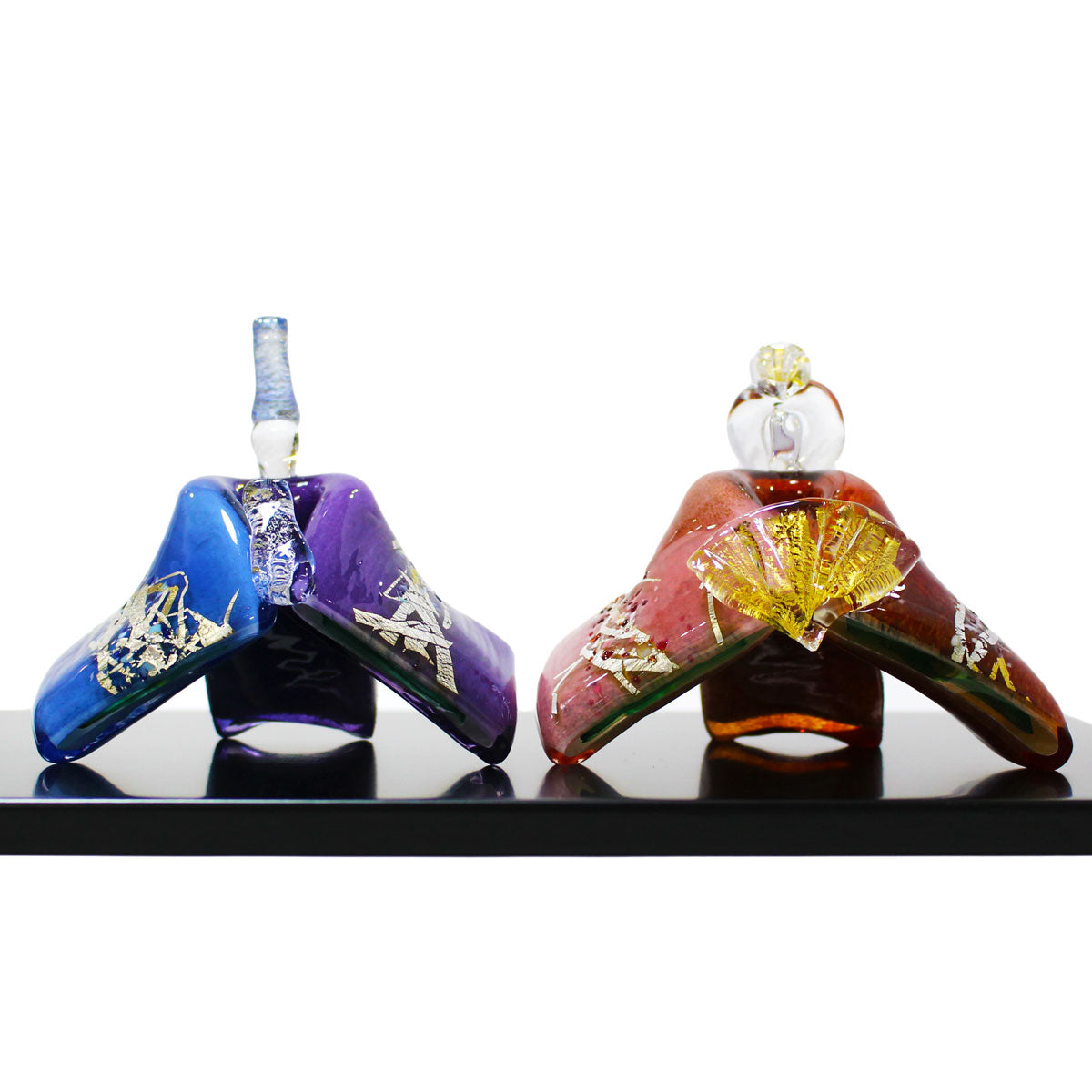 ガラスのお雛様 咲きひとえ雛 SAIZOU GLASS LABO 可児友紀 ハンドメイド ガラスアート 雛人形 ひな人形 おひなさま 桃の節句 オブジェ コンパクト ギフト