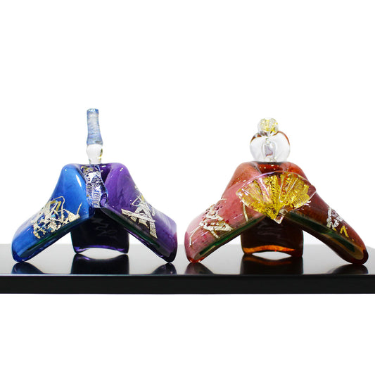 ガラスのお雛様 咲きひとえ雛 SAIZOU GLASS LABO 可児友紀 ハンドメイド ガラスアート 雛人形 ひな人形 おひなさま 桃の節句 オブジェ コンパクト ギフト