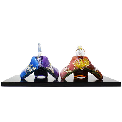 ガラスのお雛様 咲きひとえ雛 SAIZOU GLASS LABO 可児友紀 ハンドメイド ガラスアート 雛人形 ひな人形 おひなさま 桃の節句 オブジェ コンパクト ギフト