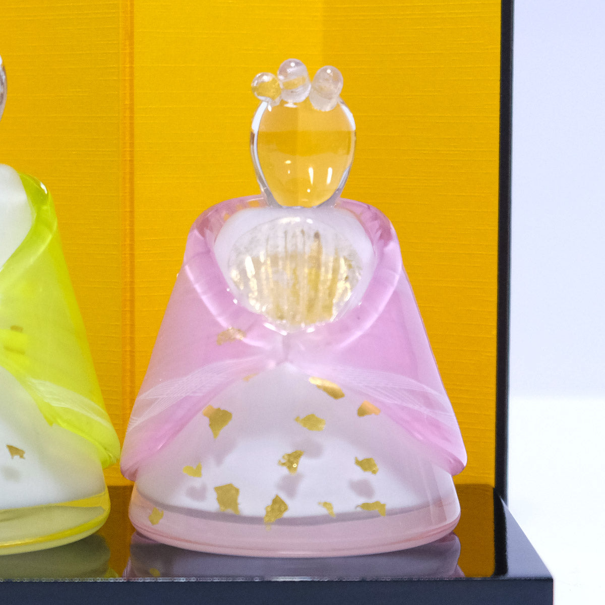 ガラスの雛飾り 春の風 (鶯色・桃色) 桐箱入 FIORETTO フィオレット 高野仰 ハンドメイド ガラスアート 雛人形 ひな人形 おひなさま 桃の節句 オブジェ コンパクト