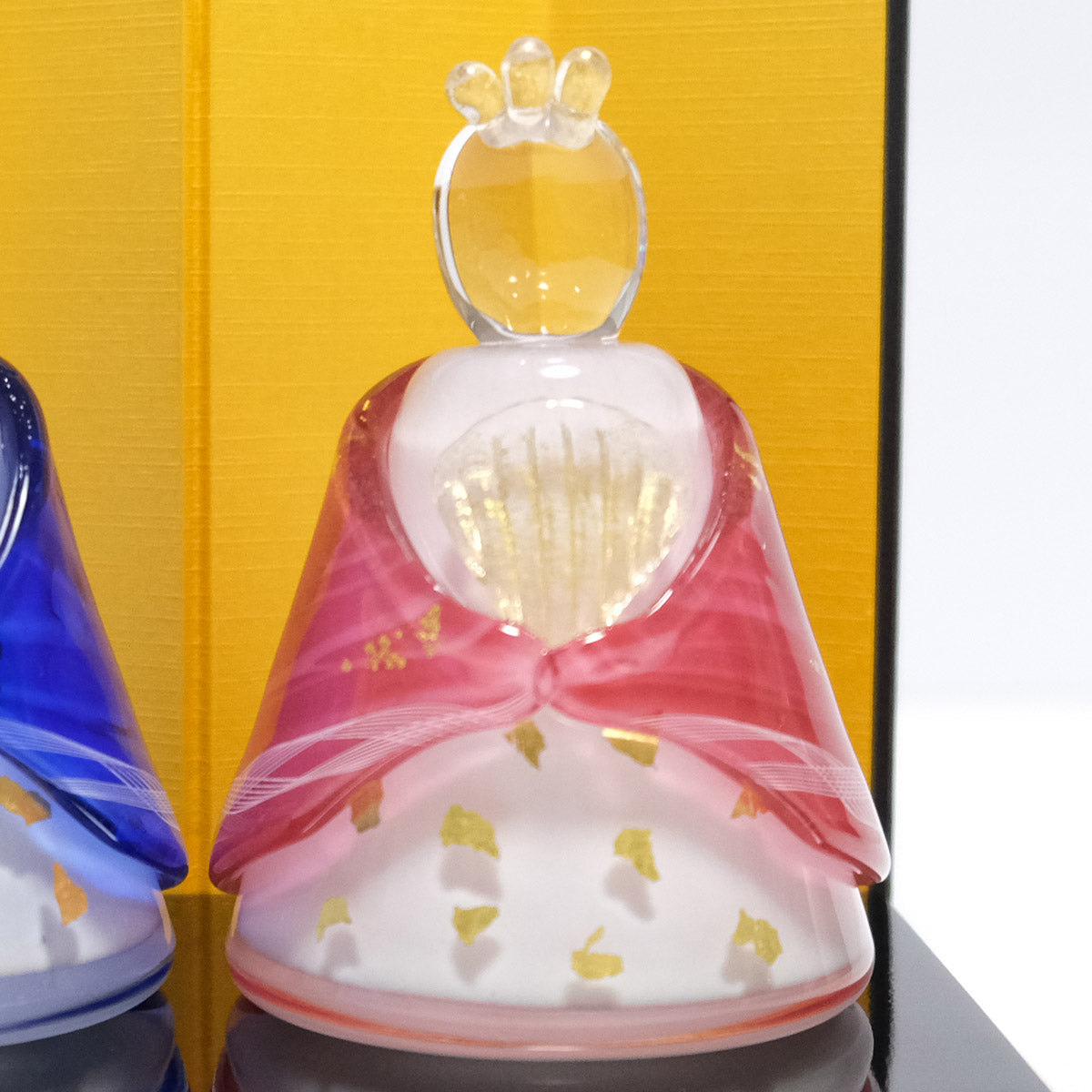 ガラスの雛飾り 春の風 (瑠璃色・紅色) 桐箱入 FIORETTO フィオレット 高野仰 ハンドメイド ガラスアート 雛人形 ひな人形 おひなさま 桃の節句 オブジェ コンパクト