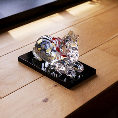 ガラスの干支 ふくふく午(うま) オブジェ 午(うま)の置物 FIORETTO フィオレット 高野仰 ハンドメイド ガラスアート 化粧箱付 タカノアオグ ガラス 馬 かたまり お正月 コンパクト インテリア おしゃれ ギフト プレゼント