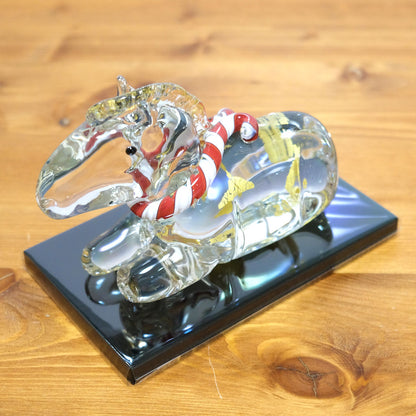 ガラスの干支 ふくふく午(うま) オブジェ 午(うま)の置物 FIORETTO フィオレット 高野仰 ハンドメイド ガラスアート 化粧箱付 タカノアオグ ガラス 馬 かたまり お正月 コンパクト インテリア おしゃれ ギフト プレゼント