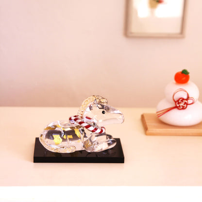 ガラスの干支 ふくふく午(うま) オブジェ 午(うま)の置物 FIORETTO フィオレット 高野仰 ハンドメイド ガラスアート 化粧箱付 タカノアオグ ガラス 馬 かたまり お正月 コンパクト インテリア おしゃれ ギフト プレゼント
