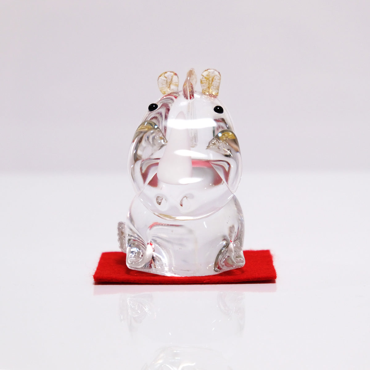 ガラスの干支 ゆる午(うま) オブジェ 午(うま)の置物 FIORETTO フィオレット 高野仰 ハンドメイド ガラスアート 化粧箱付 タカノアオグ ガラス 馬 かたまり お正月 コンパクト インテリア おしゃれ ギフト プレゼント