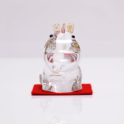 ガラスの干支 ゆる午(うま) オブジェ 午(うま)の置物 FIORETTO フィオレット 高野仰 ハンドメイド ガラスアート 化粧箱付 タカノアオグ ガラス 馬 かたまり お正月 コンパクト インテリア おしゃれ ギフト プレゼント